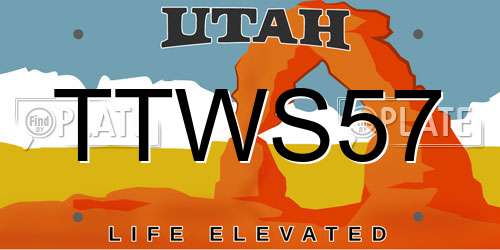 TTWS57 Utah License Plate
