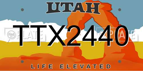 TTX2440 Utah License Plate