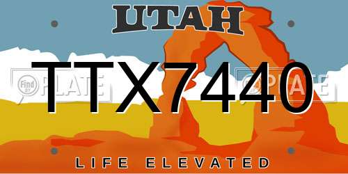 TTX7440 Utah License Plate