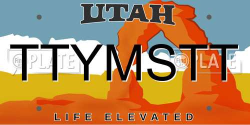 TTYMSTT Utah License Plate