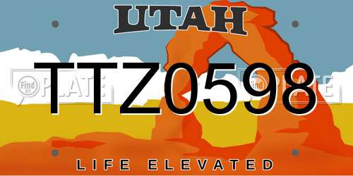 TTZ0598 Utah License Plate