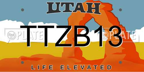 TTZB13 Utah License Plate