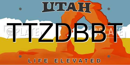 TTZDBBT Utah License Plate