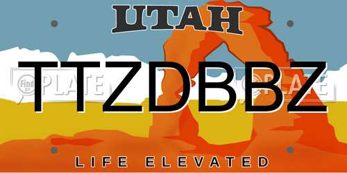 TTZDBBZ Utah License Plate
