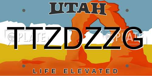TTZDZZG Utah License Plate
