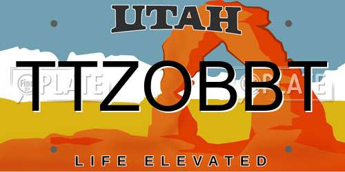 TTZOBBT Utah License Plate