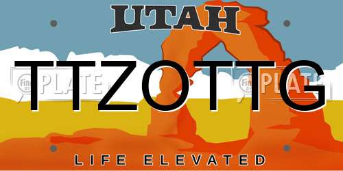 TTZOTTG Utah License Plate