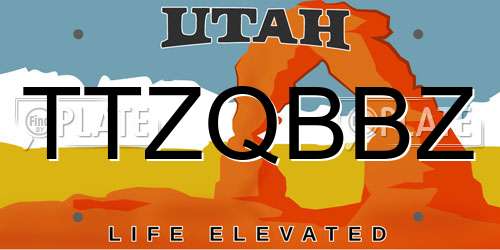 TTZQBBZ Utah License Plate