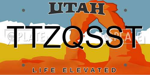 TTZQSST Utah License Plate