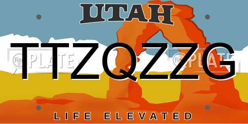 TTZQZZG Utah License Plate