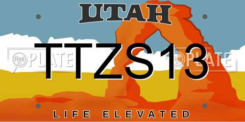 TTZS13 Utah License Plate