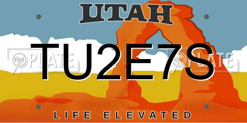 TU2E7S Utah License Plate