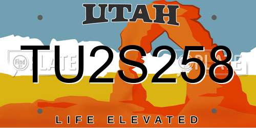 TU2S258 Utah License Plate