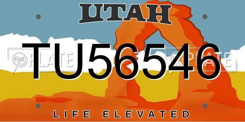 TU56546 Utah License Plate