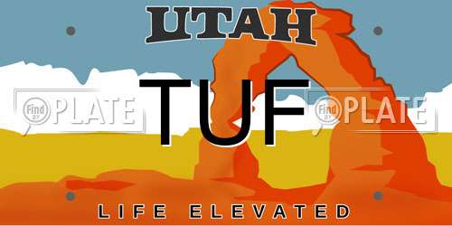 TUF Utah License Plate