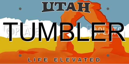 TUMBLER Utah License Plate
