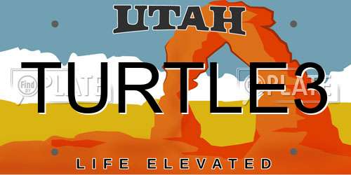 TURTLE3 Utah License Plate
