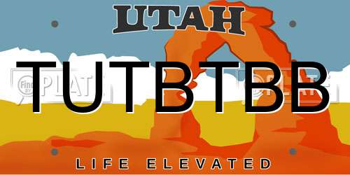 TUTBTBB Utah License Plate