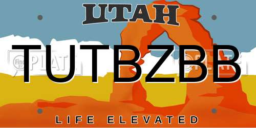 TUTBZBB Utah License Plate