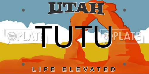 TUTU Utah License Plate