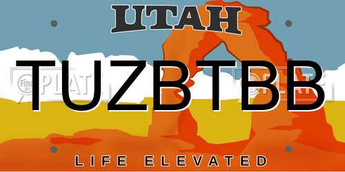 TUZBTBB Utah License Plate