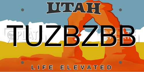 TUZBZBB Utah License Plate