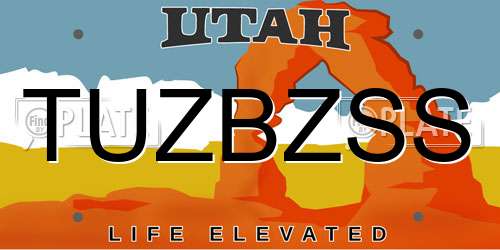 TUZBZSS Utah License Plate