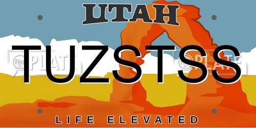 TUZSTSS Utah License Plate