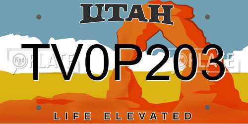 TV0P203 Utah License Plate