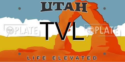 TVL Utah License Plate