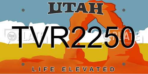 TVR2250 Utah License Plate