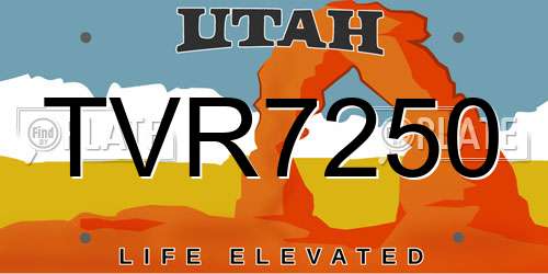 TVR7250 Utah License Plate