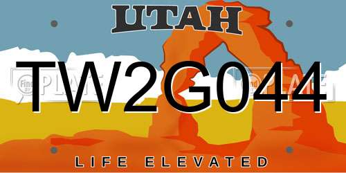 TW2G044 Utah License Plate