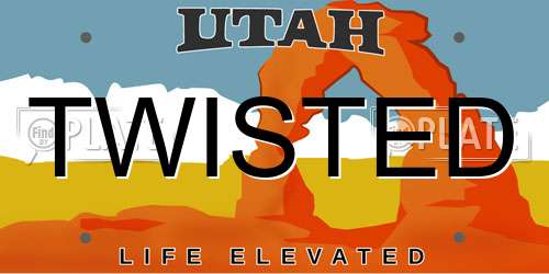 TWISTED Utah License Plate