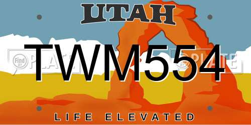 TWM554 Utah License Plate