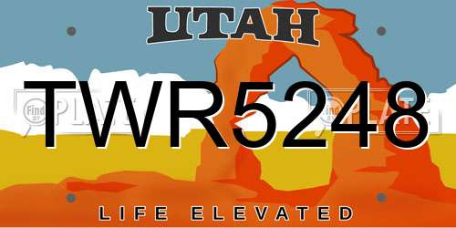 TWR5248 Utah License Plate