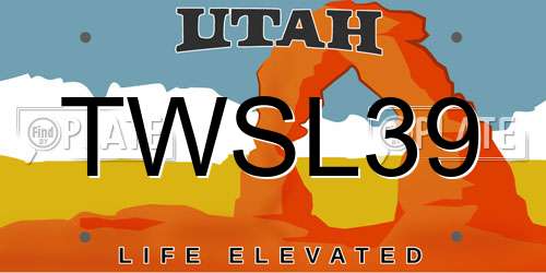 TWSL39 Utah License Plate