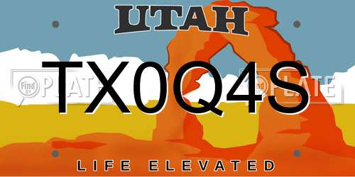 TX0Q4S Utah License Plate