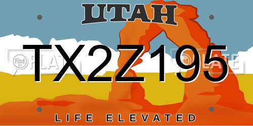 TX2Z195 Utah License Plate