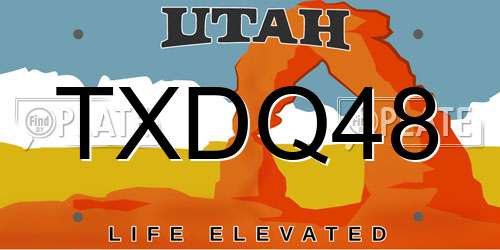 TXDQ48 Utah License Plate