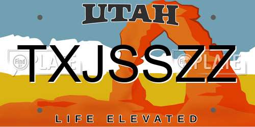 TXJSSZZ Utah License Plate