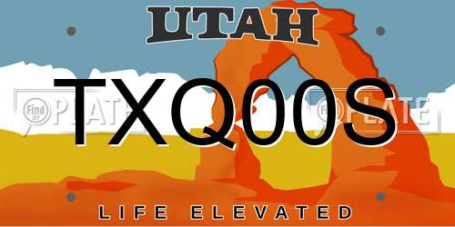 TXQ00S Utah License Plate