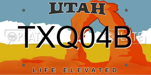 TXQ04B Utah License Plate