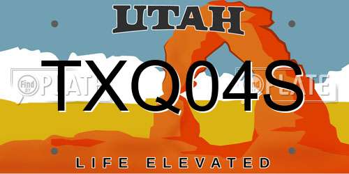 TXQ04S Utah License Plate