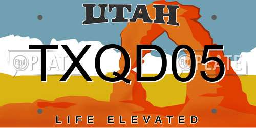 TXQD05 Utah License Plate