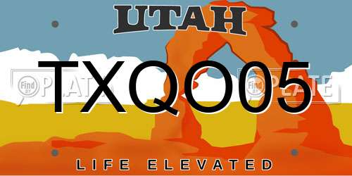 TXQO05 Utah License Plate