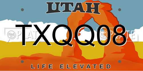TXQQ08 Utah License Plate