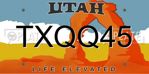 TXQQ45 Utah License Plate