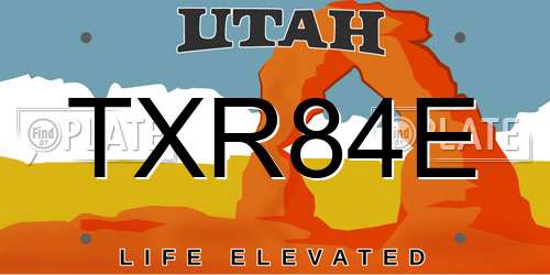 TXR84E Utah License Plate