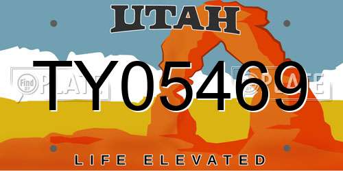 TY05469 Utah License Plate